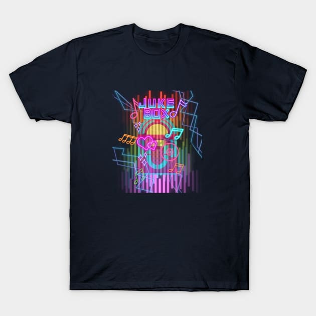 Juke Box Tunes T-Shirt by AlmostMaybeNever